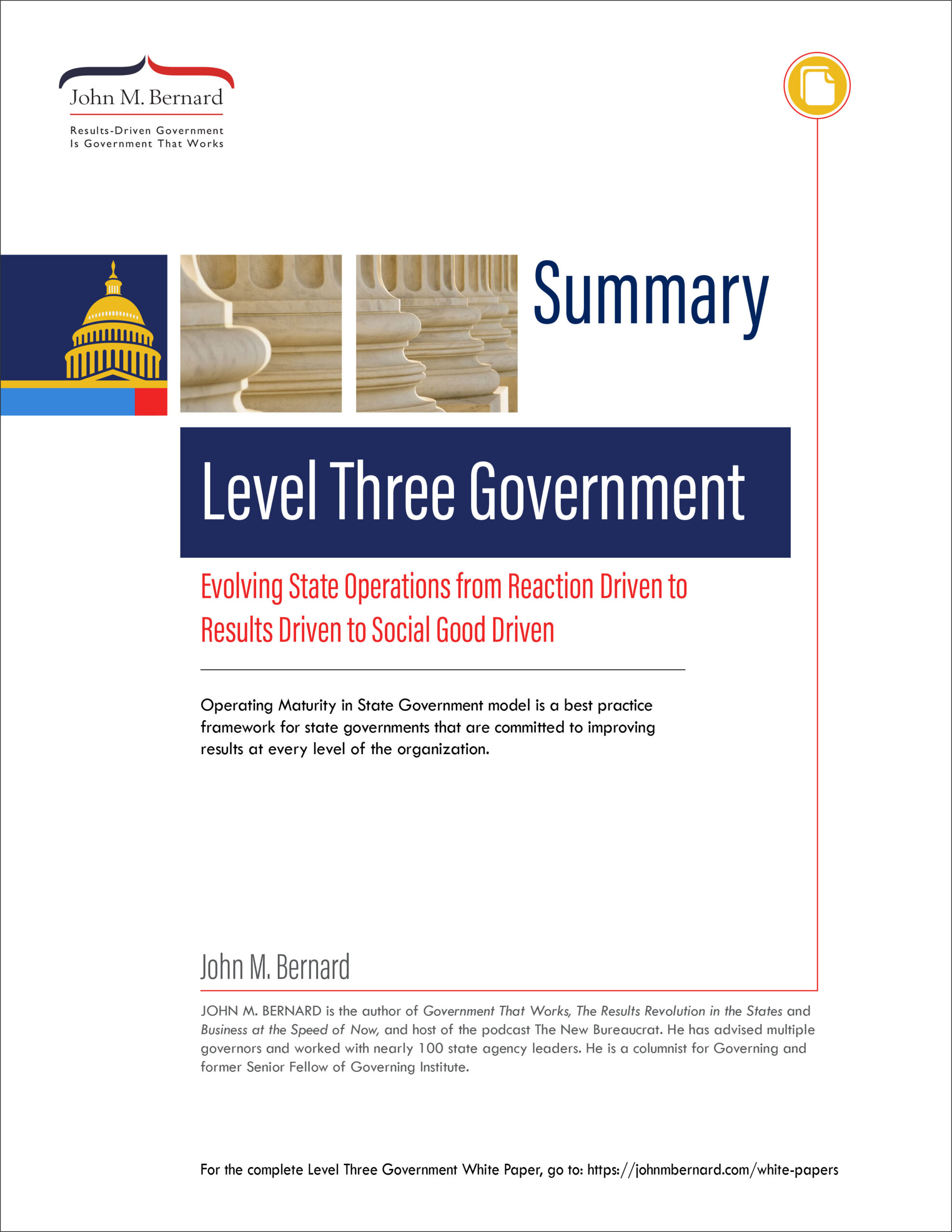 Level Three Govt Summary, Cover